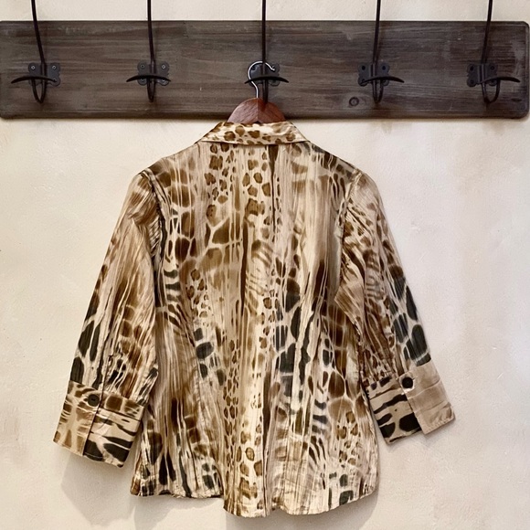 🪶3/$35 HARVÉ BENARD N.Y. Funky-Style Ombre Leopard L/S Button Down Shirt… - Picture 4 of 16